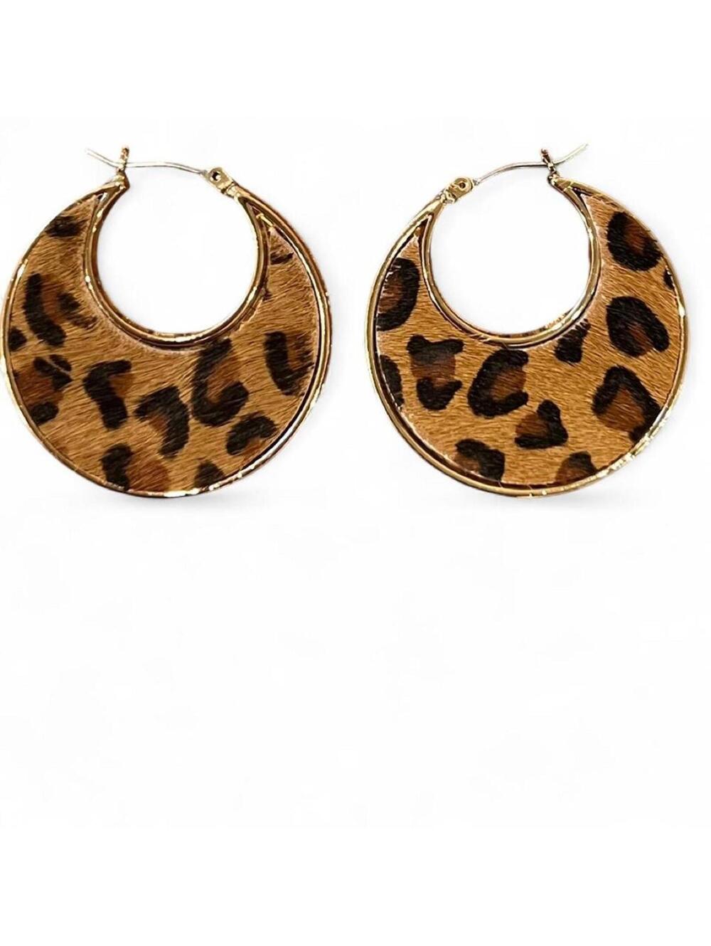 Y2K Leopard Print Hoop Earrings